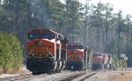 BNSF 8143 rests in a trio of units
